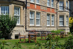 Terrase des Hotels Rose in Bath