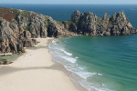 Porthcurno Strand in der Nähe